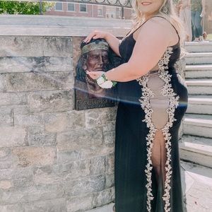 Black and Gold Prom Dress